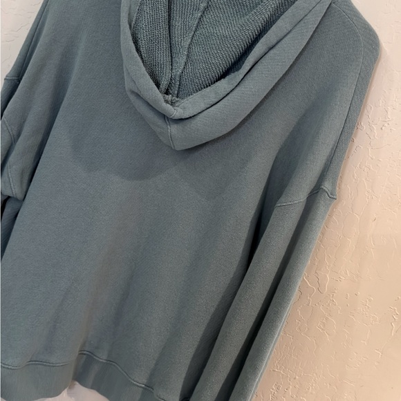 Madewell MWL Airyterry Blue Hooded Oversized Cozy Sweatshirt  Size Large - Picture 3 of 5